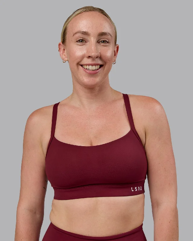 Trendy Street Style Attire Momentum Sports Bra (D/DD/E) - Cordovan