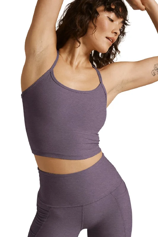 Women's Trendy Outfits Beyond Yoga Slim Racerback Cropped Tank - Purple Haze Heather