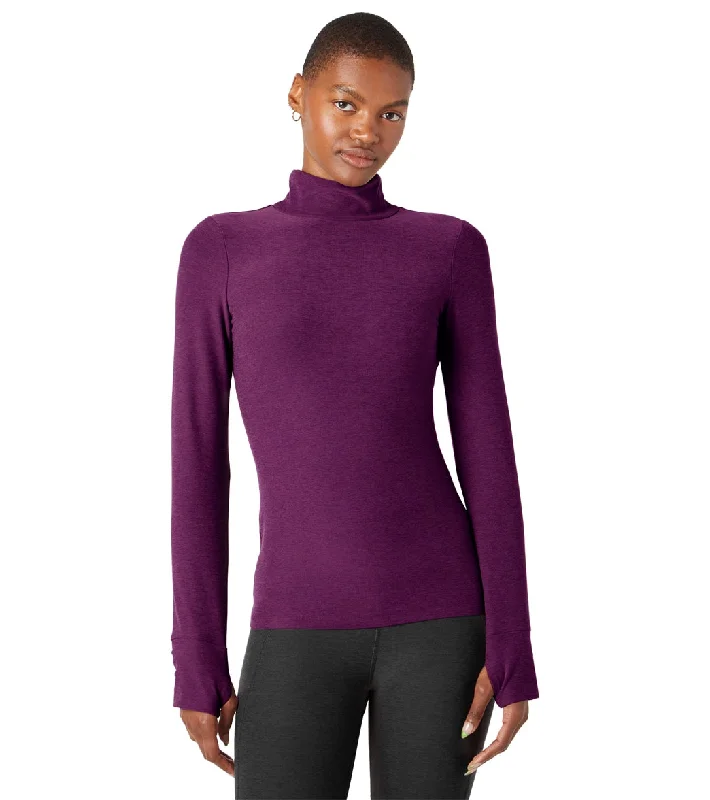 Holiday Gift Guide Sale Beyond Yoga Spacedye Captivating Turtleneck Pullover Aubergine/Beet