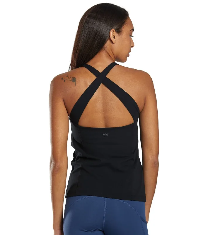 Trendy Women's Collection Everyday Yoga Elevated Support Tank Black