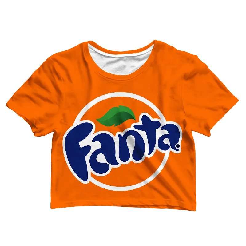 Women's Fashion Essentials Fanta Orange Juice Crop Tee