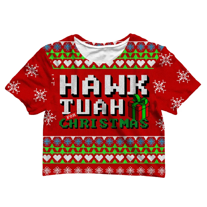 Affordable Women's Clothing Sale Online Hawk Tuah For Christmas Crop Tee