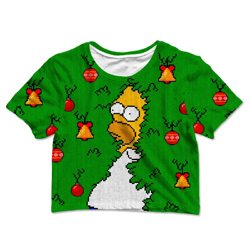 Comfortable Casual Women's Clothing Homer Gone Christmas Crop Tee