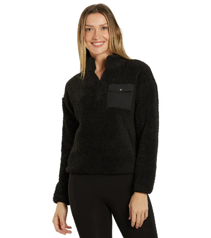 Elegant Attire For The Modern Lady Marika Arden Sherpa Pullover Black