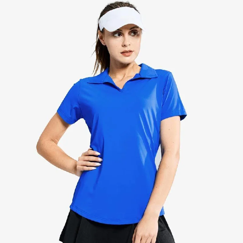 Snag Fabulous Fashion Bargains Women's Golf Polo Shirts Collared V Neck Short Sleeve Tennis Shirt