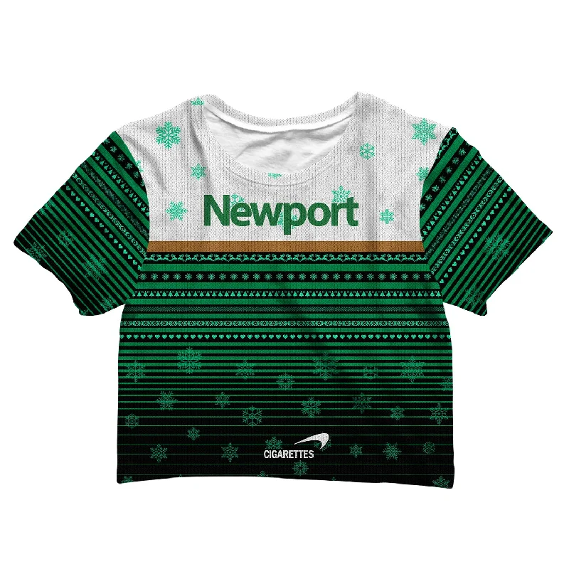 Modern Women's Fashion with Vintage Touches Newport Christmas Crop Tee