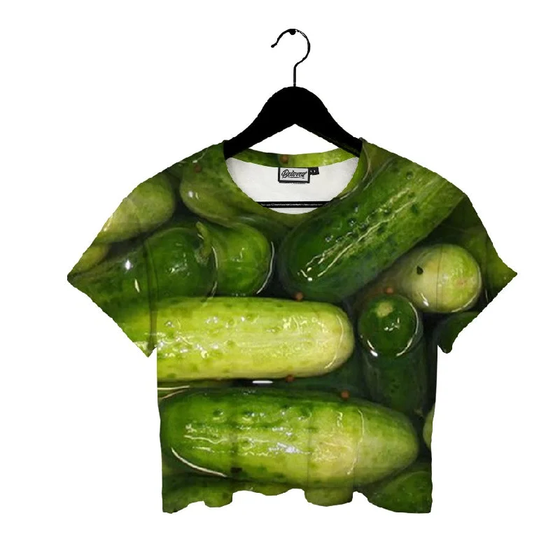 Fashionable Casual Tops Pickles Crop Tee