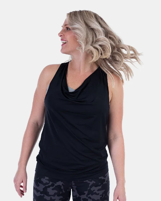 Fashion Forward Handful Scoop Tank - Booya Black