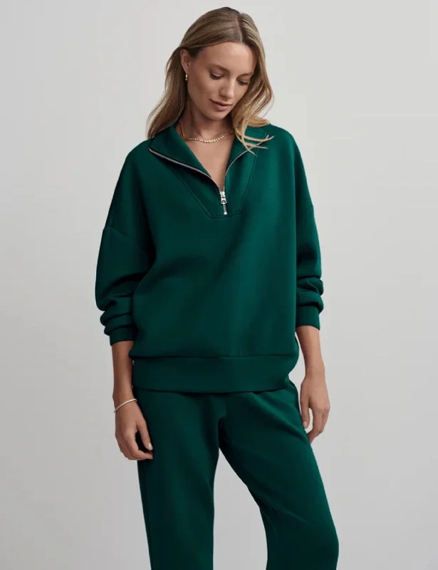 Women's Urban Fashion Hawley Half Zip Sweat - Forest