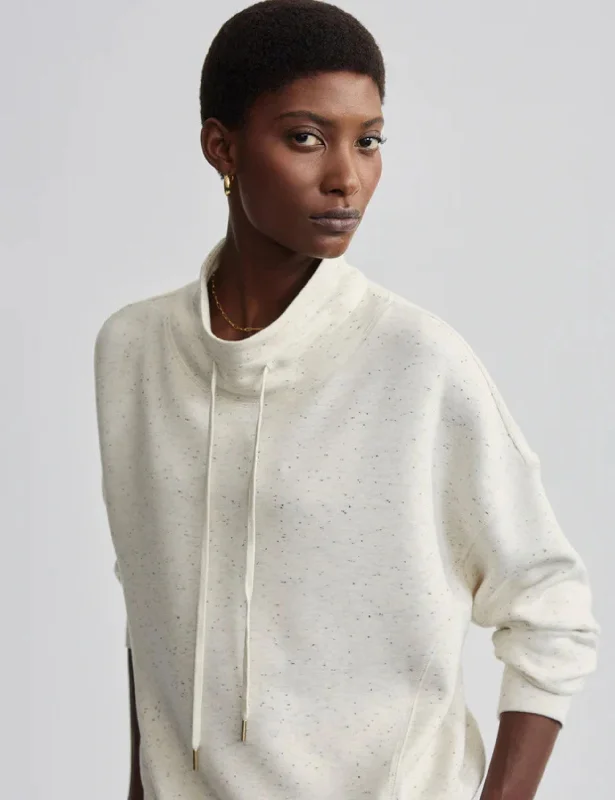 Preppy Style Oakdale Sweat - Ivory Marl Fleck