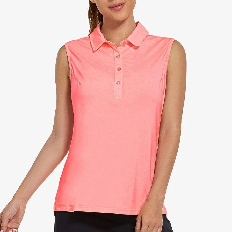 Eclectic Style Wardrobe Women's Golf Collared Tank Top UPF 50+ Sleeveless Polo Shirts